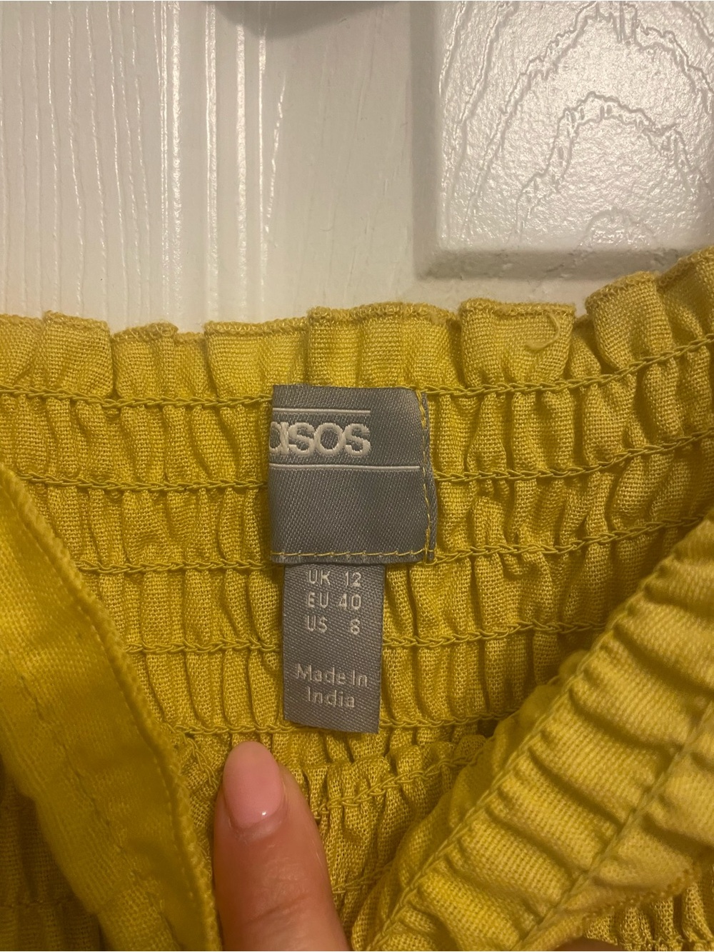 ASOS Yellow Smocked Ruffle-Strap romper - Picture 3 of 4